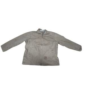 "FLIGHT CLOTHING" Zip Up Cargo Coat SZ XL VTG Chore Coat Barn Coat Quilted Liner